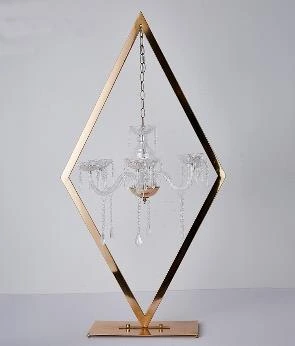 Metal Diamond Shape Stand with Acrylic Chandelier 63x120 cm